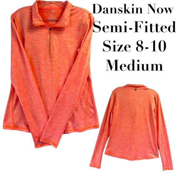 Danskin Now Athletic Zip Sweater Jacket Semi-Fitted Dri More Size Medium 8-10 - Picture 1 of 15